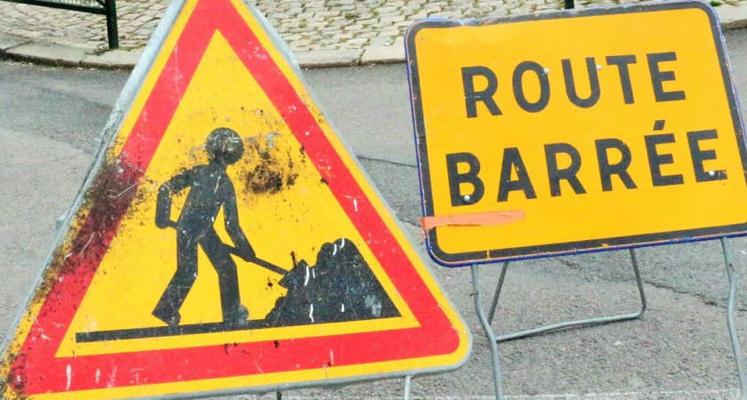 Route barrée pour travaux