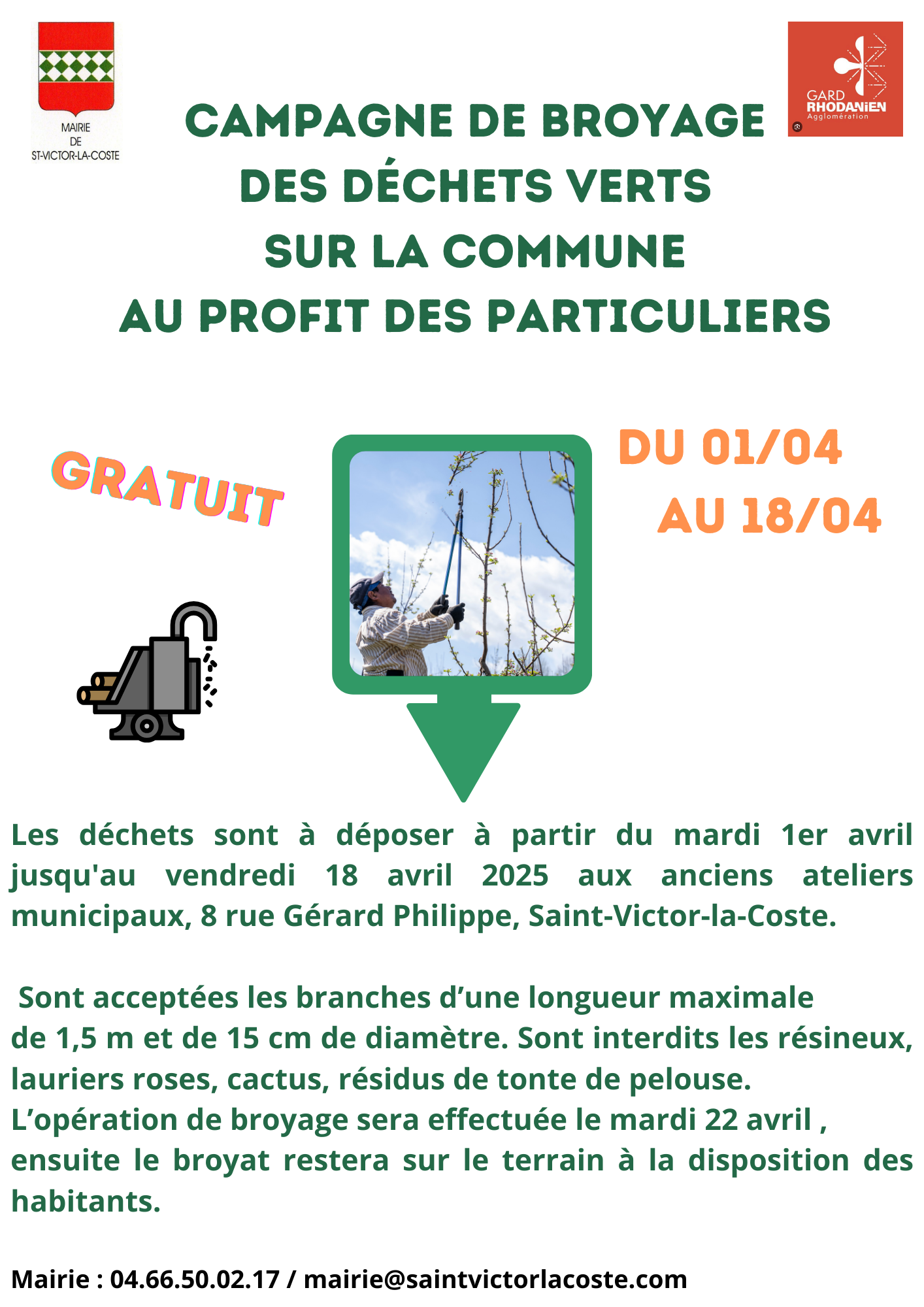Opération broyage des végétaux