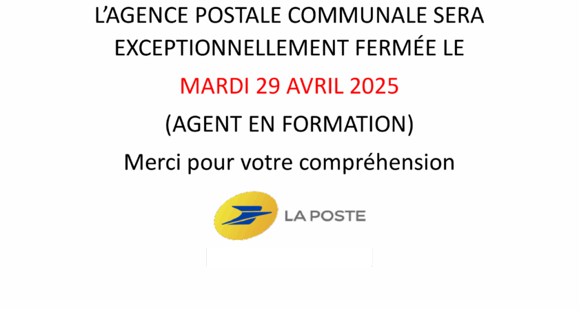 Fermeture de l’agence postale