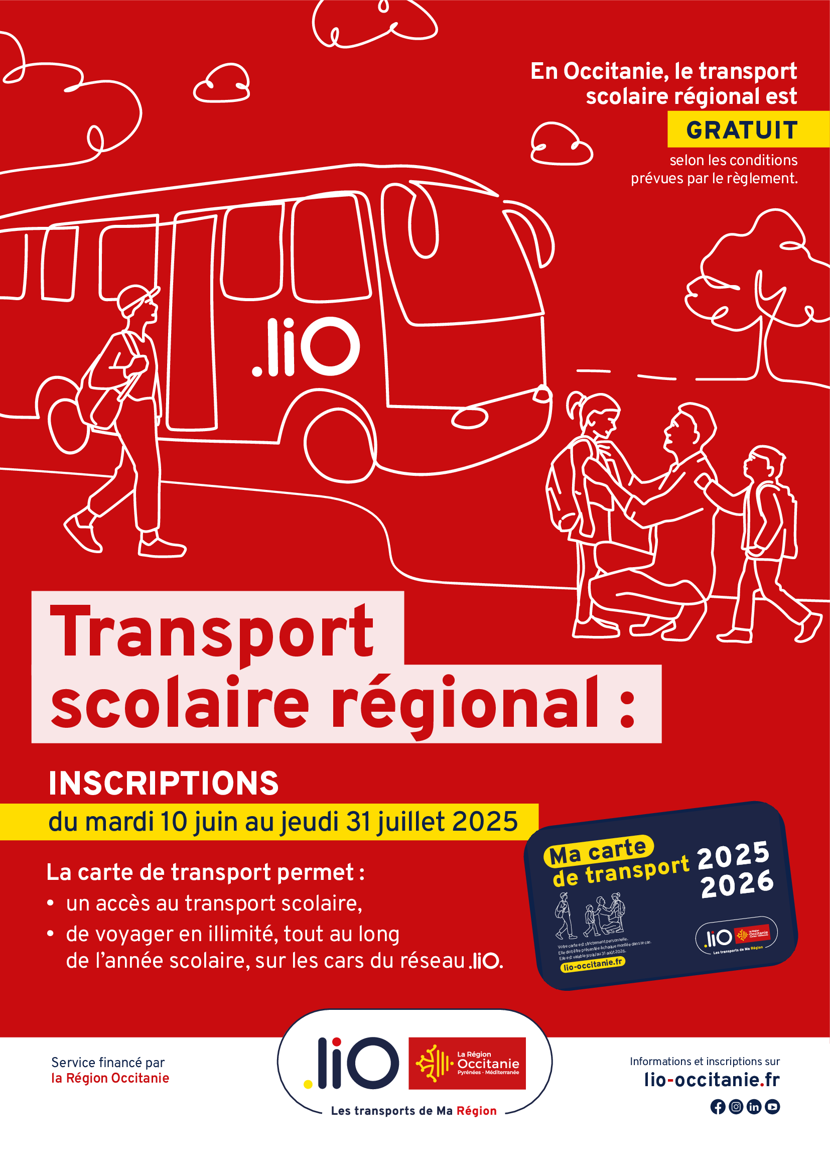 Inscription transport scolaire régional