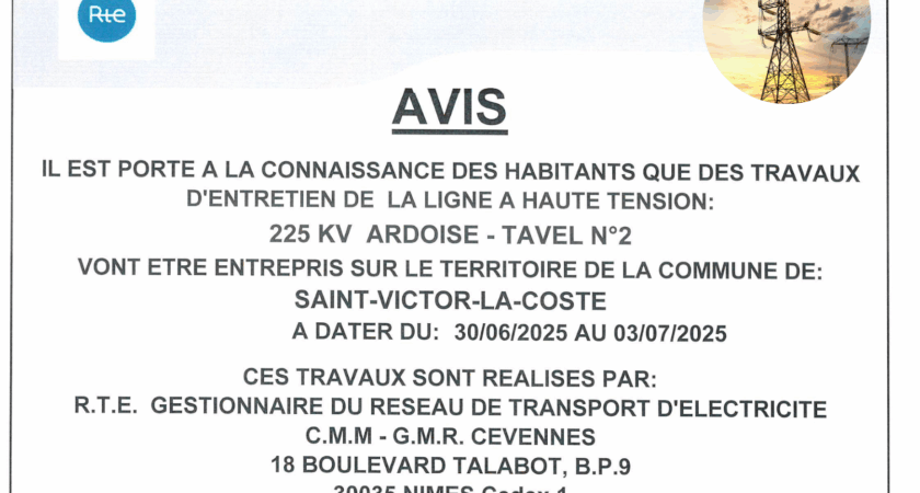 Travaux d’entretien ligne à haute tension