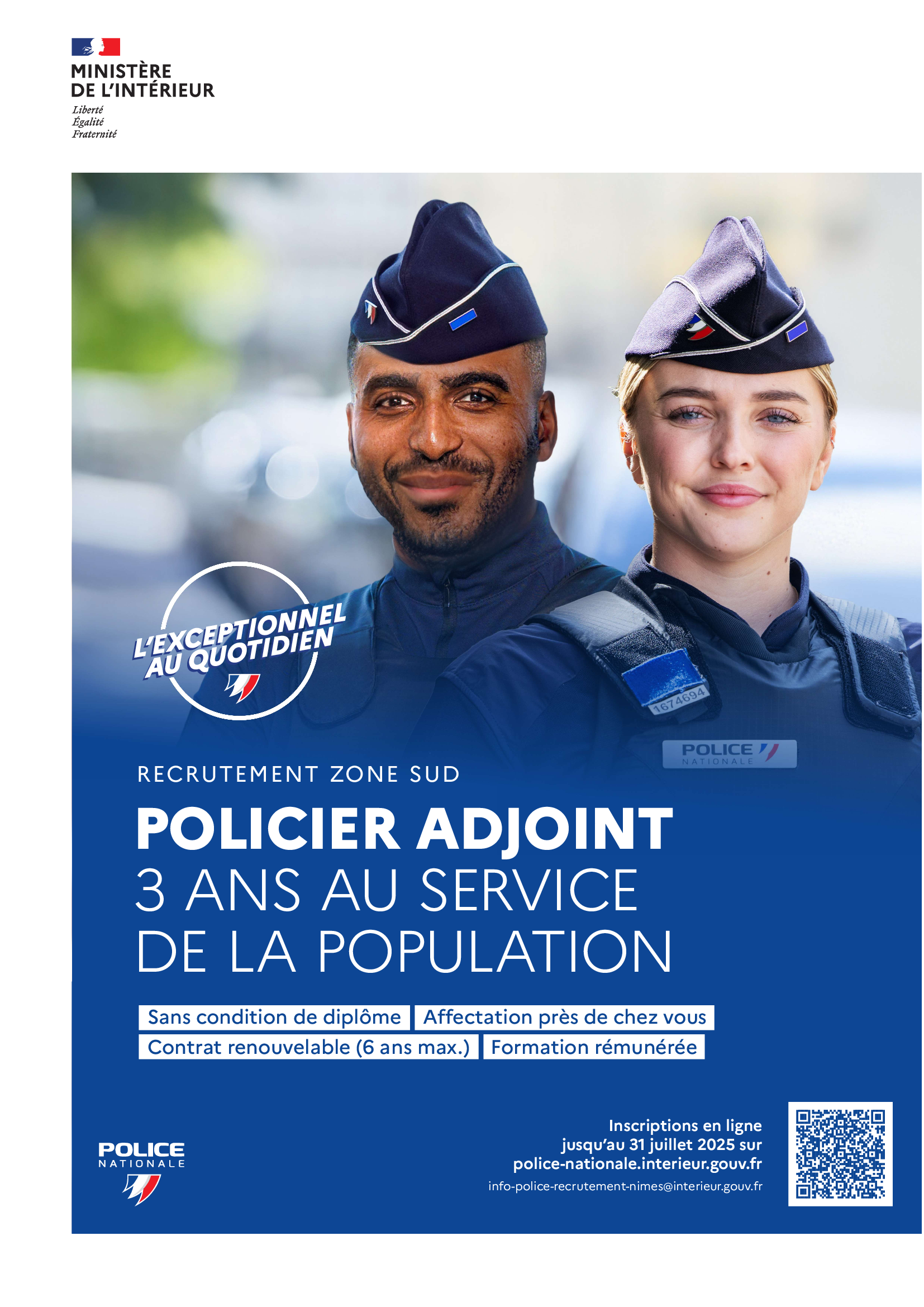Recrutement Policier Adjoint