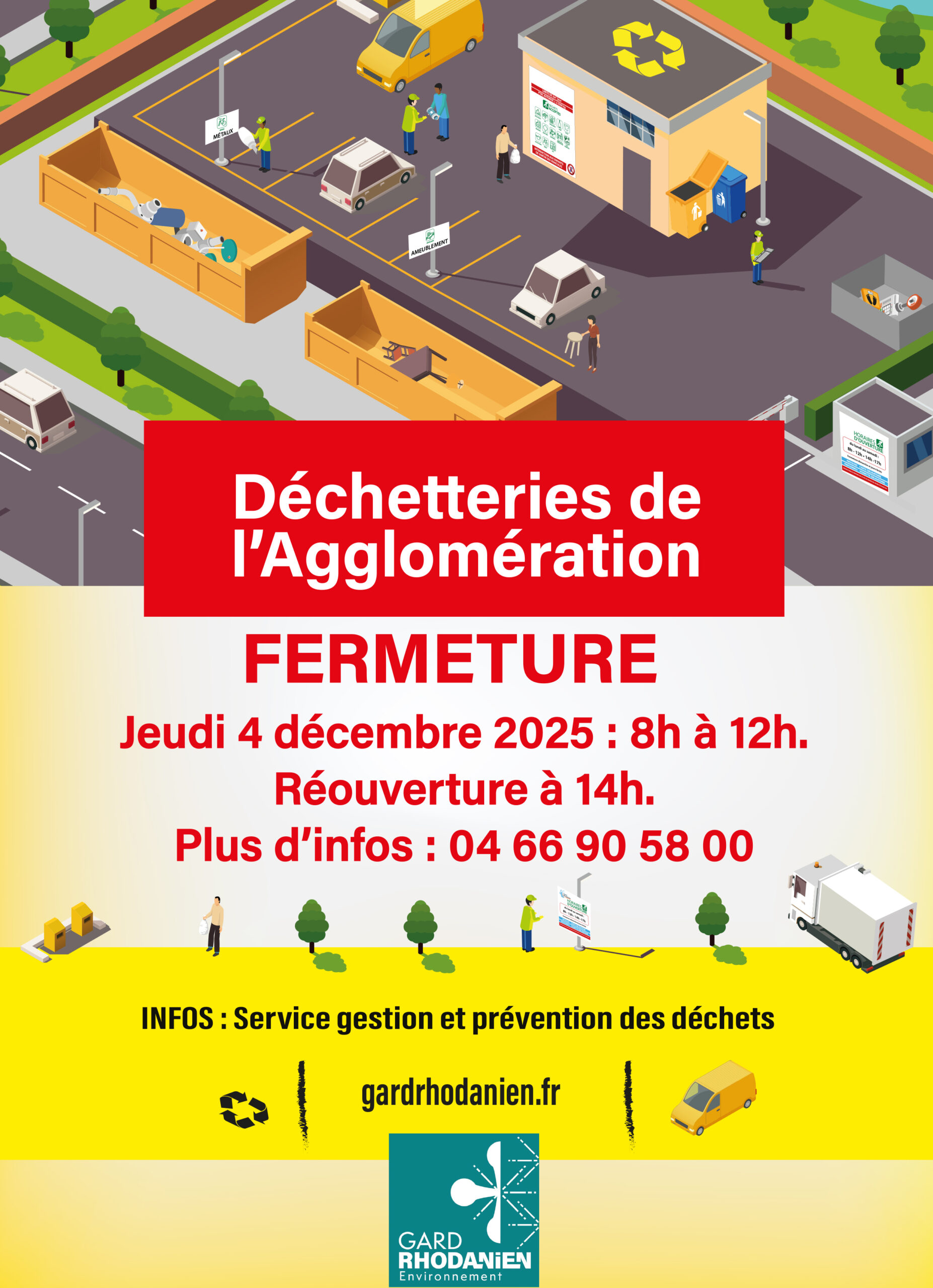 Fermeture des déchetteries