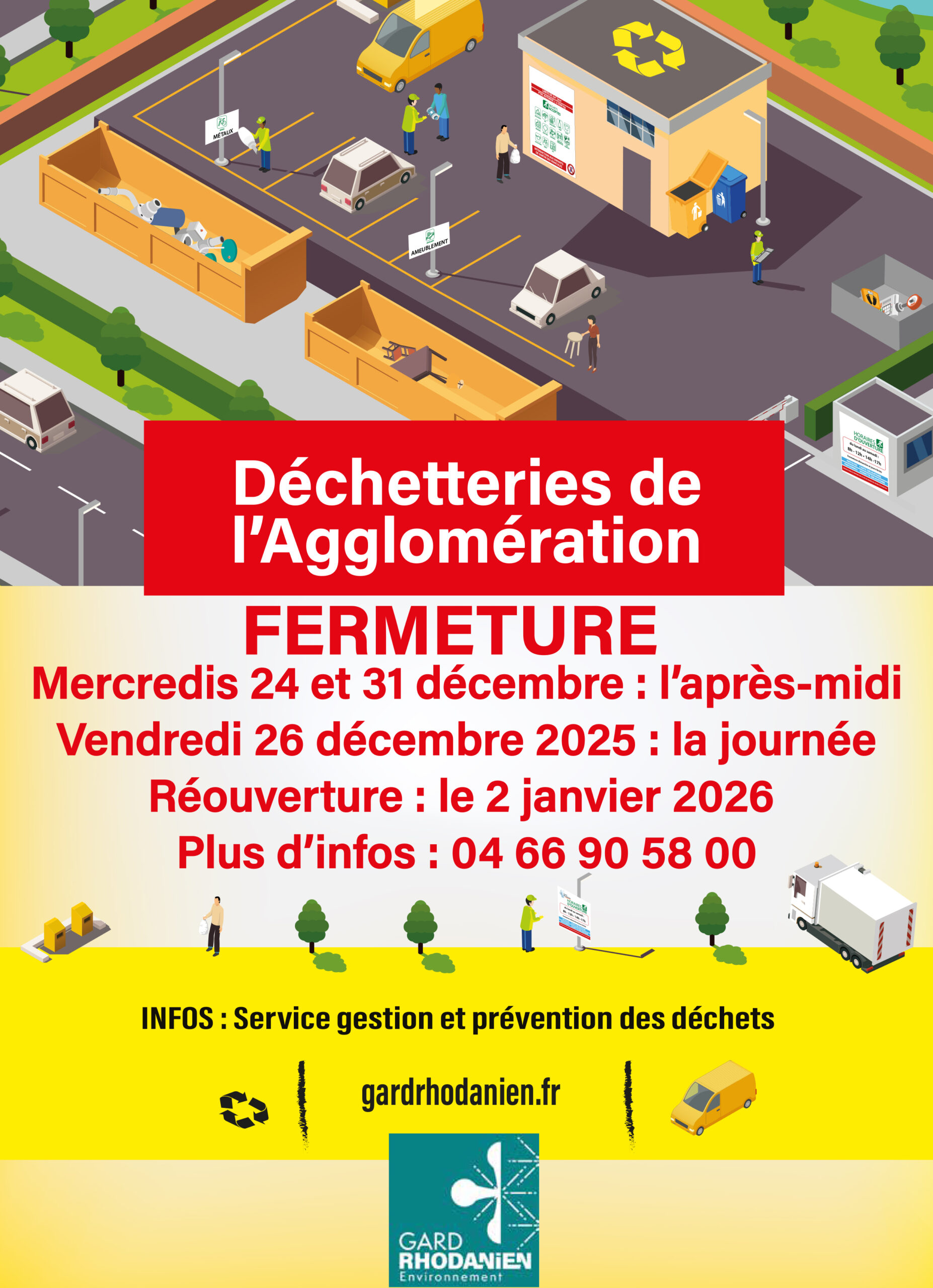 Fermeture des déchetteries