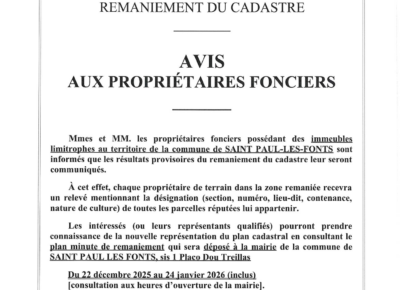 Remaniement cadastre